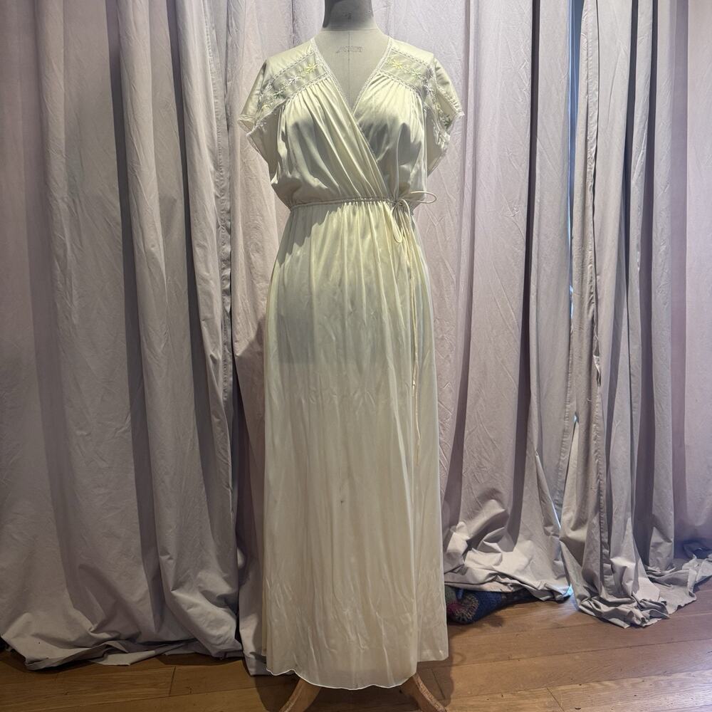 Vintage Yellow Wrap Boudoir Robe